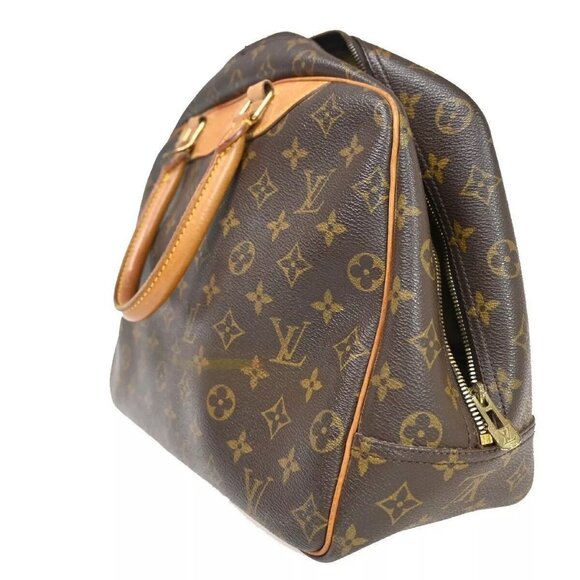 LOUIS VUITTON LV Logo Deauville Hand Bag Monogram Leather Brown - Picture 4 of 16